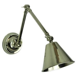 Map Room nautical style 1 lamp swing arm wall light in polished nickel main image