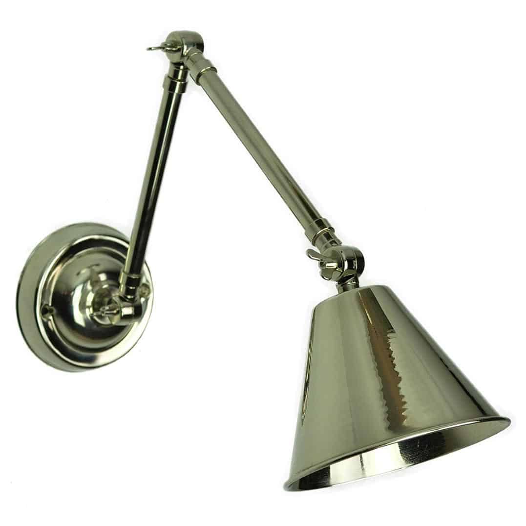 Map Room Nautical 1 Lamp Swing Arm Wall Light Polished Nickel