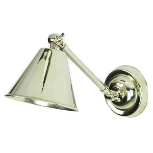 Map Room nautical style 1 lamp hinged wall light in polished nickel main image