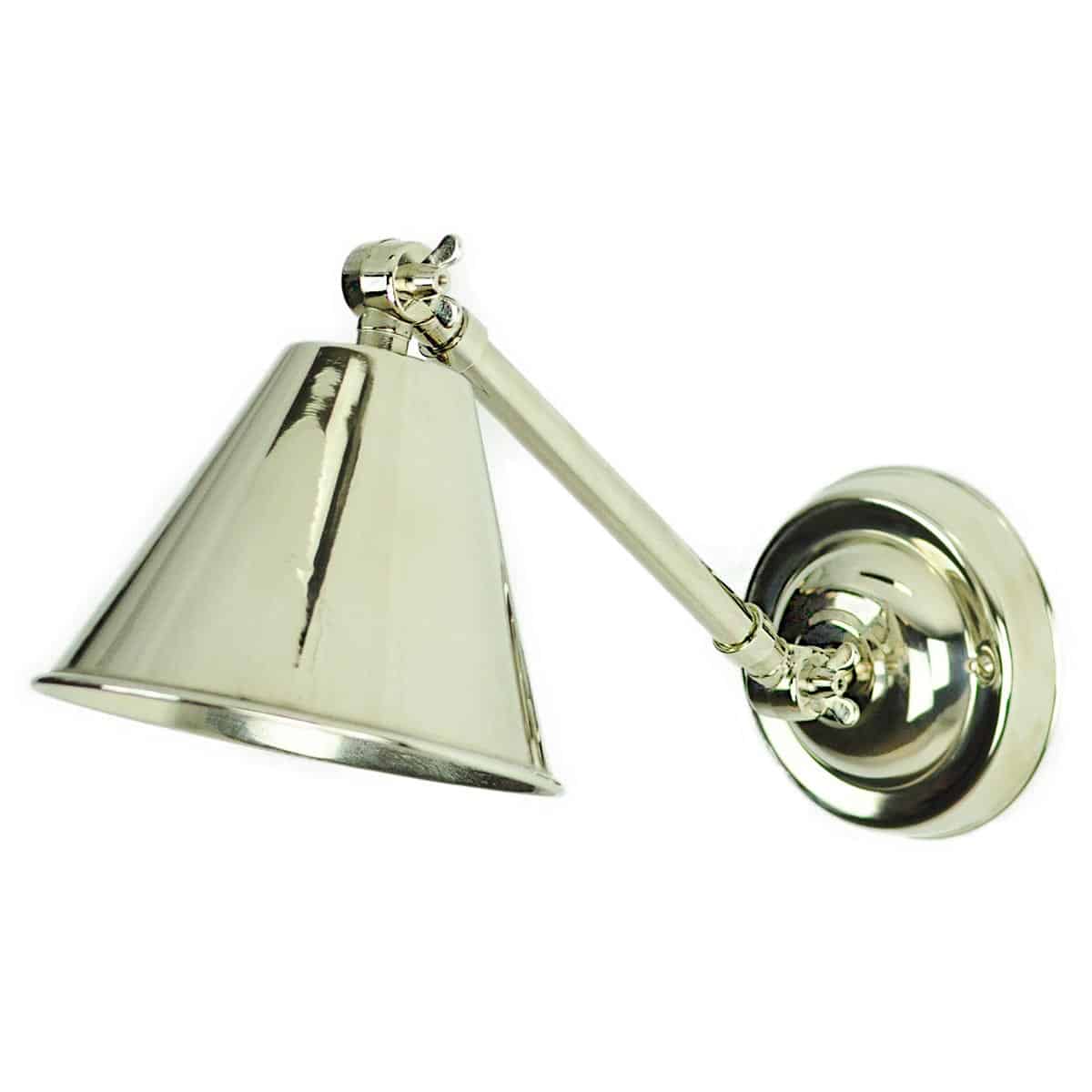 Map Room Nautical Style 1 Light Hinged Wall Light Polished Nickel