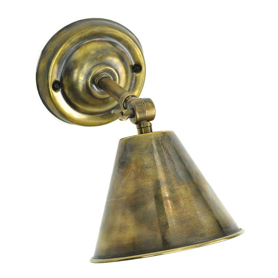 Map Room Nautical 1 Lamp Adjustable Wall Light Solid Antique Brass