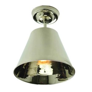 Map Room nautical style 1 lamp flush ceiling light in polished nickel