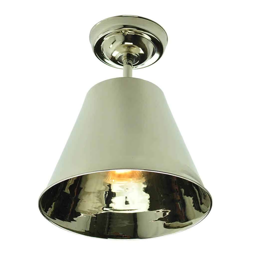 Map Room Nautical 1 Lamp Flush Ceiling Light Polished Nickel