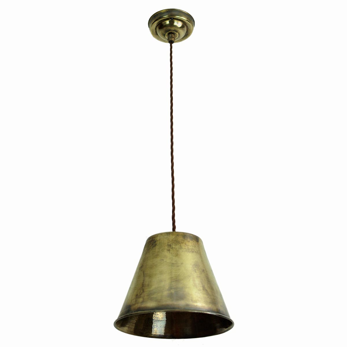 Map Room Nautical 1 Light Ceiling Pendant Solid Antique Brass