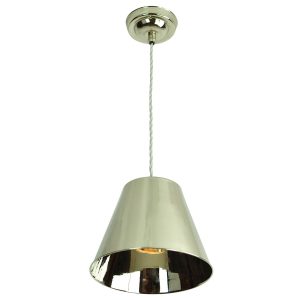 Map Room vintage nautical style 1 light ceiling pendant in polished nickel full height