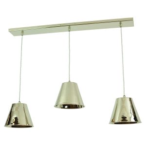 Map Room vintage nautical 3 light pendant bar in polished nickel full height