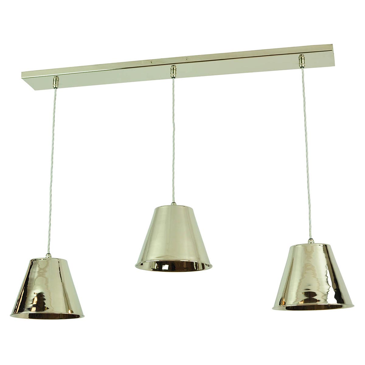 Map Room Vintage Nautical 3 Light Pendant Bar Polished Nickel