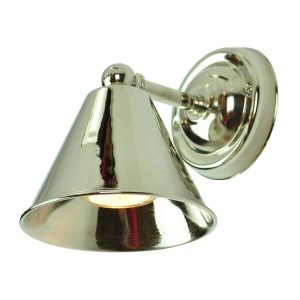 Map Room nautical style 1 lamp small wall light in polished nickel