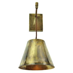 Map Room nautical style 1 light hanging wall light in solid antique brass main image