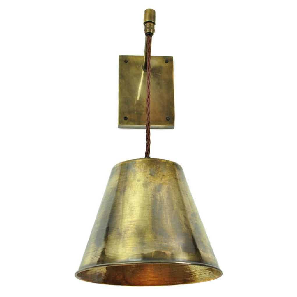 Map Room Nautical 1 Light Hanging Wall Light Solid Antique Brass