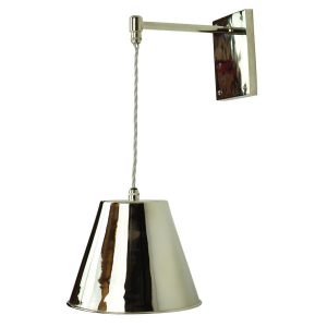 Map Room nautical style 1 light hanging wall light in polished nickel