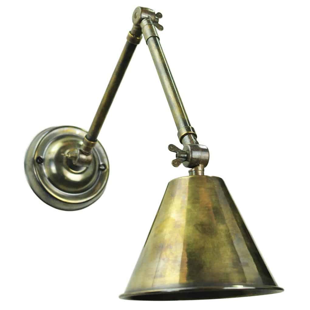 Map Room Nautical 1 Lamp Swing Arm Wall Light Antique Brass