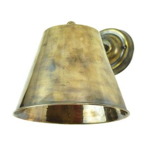Map Room nautical style 1 lamp large shade wall light in solid antique brass