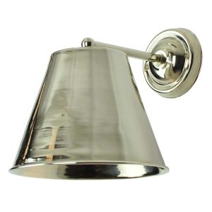 Map Room nautical style 1 lamp large shade wall light in polished nickel