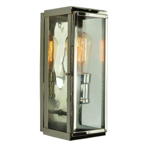 Engineer small industrial style 1 light box lantern in polished nickel