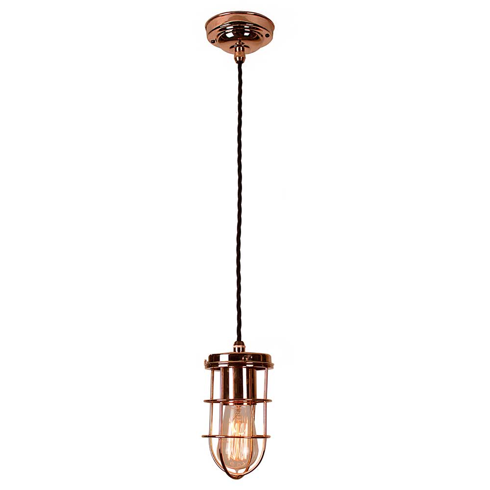Cellar Early Industrial 1 Light Ceiling Pendant Copper Plated Brass
