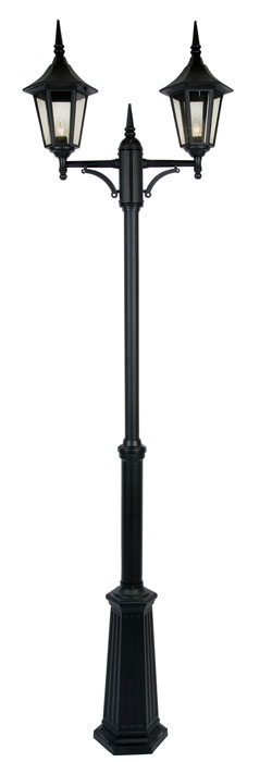 Cardinal Traditional Black 2 Head Garden Lamp Post