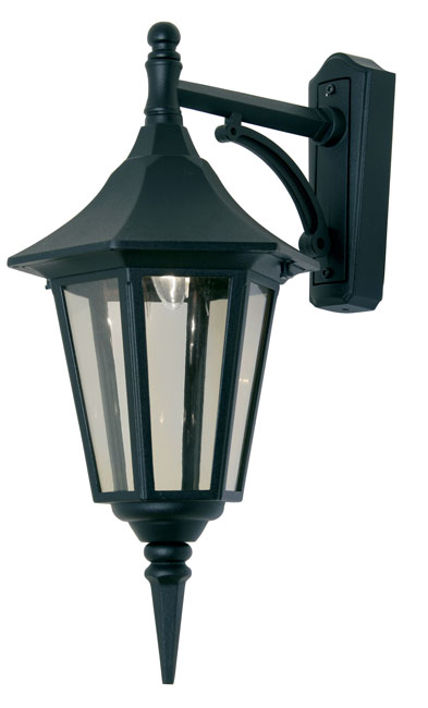 Cardinal Traditional Black Outdoor Downward Wall Lantern