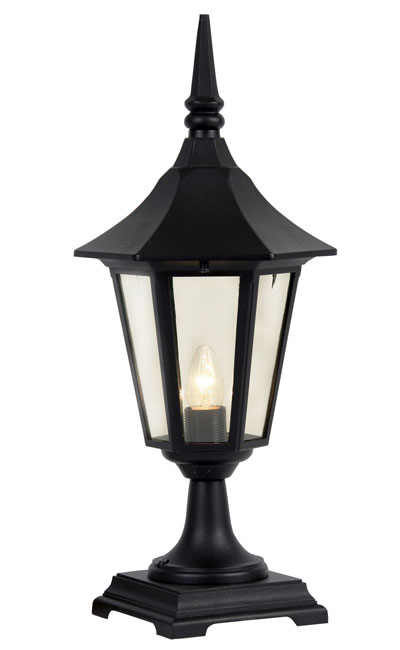 Cardinal Traditional Black Outdoor Pedestal Lantern