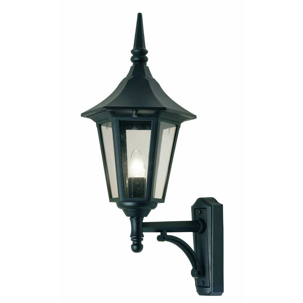 Cardinal Traditional Black Outdoor Upward Wall Lantern