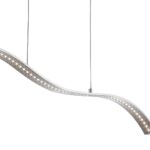 Wing LED Wavy Bar Pendant Ceiling Light Satin Silver