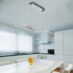 Wing LED Wavy Bar Pendant Ceiling Light Satin Silver