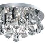 Hanna Pyramid Crystal 4 Light Flush Bathroom Ceiling Light Chrome