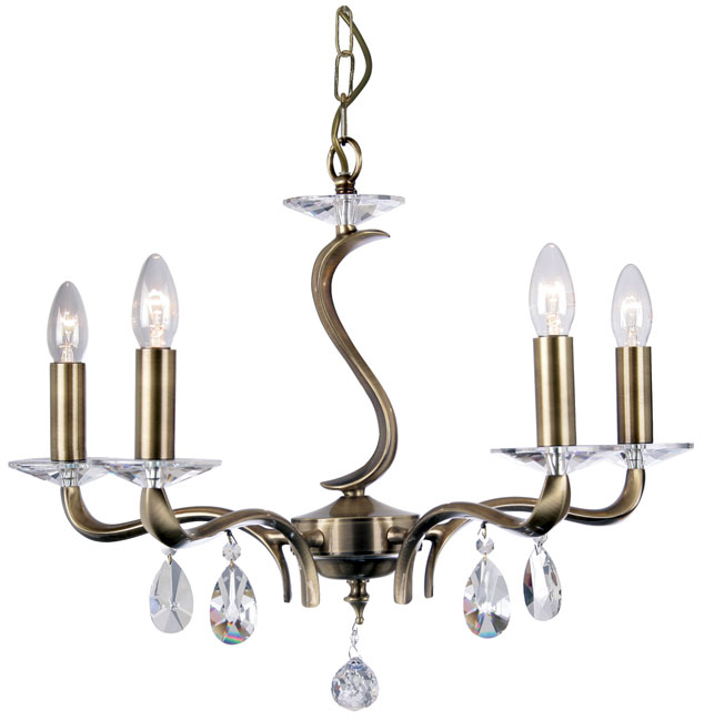 Cobra Stunning Antique Brass 5 Light Chandelier