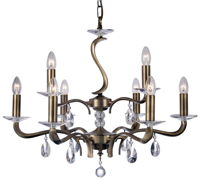 Cobra Stunning Antique Brass 9 Light Chandelier