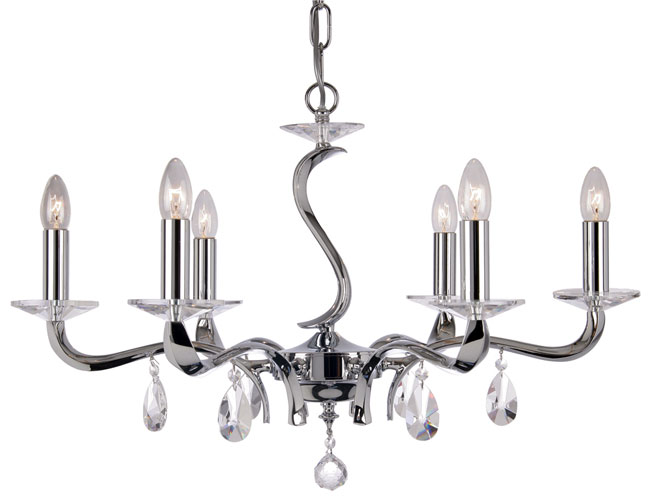 Cobra Stunning Modern Chrome 6 Light Chandelier