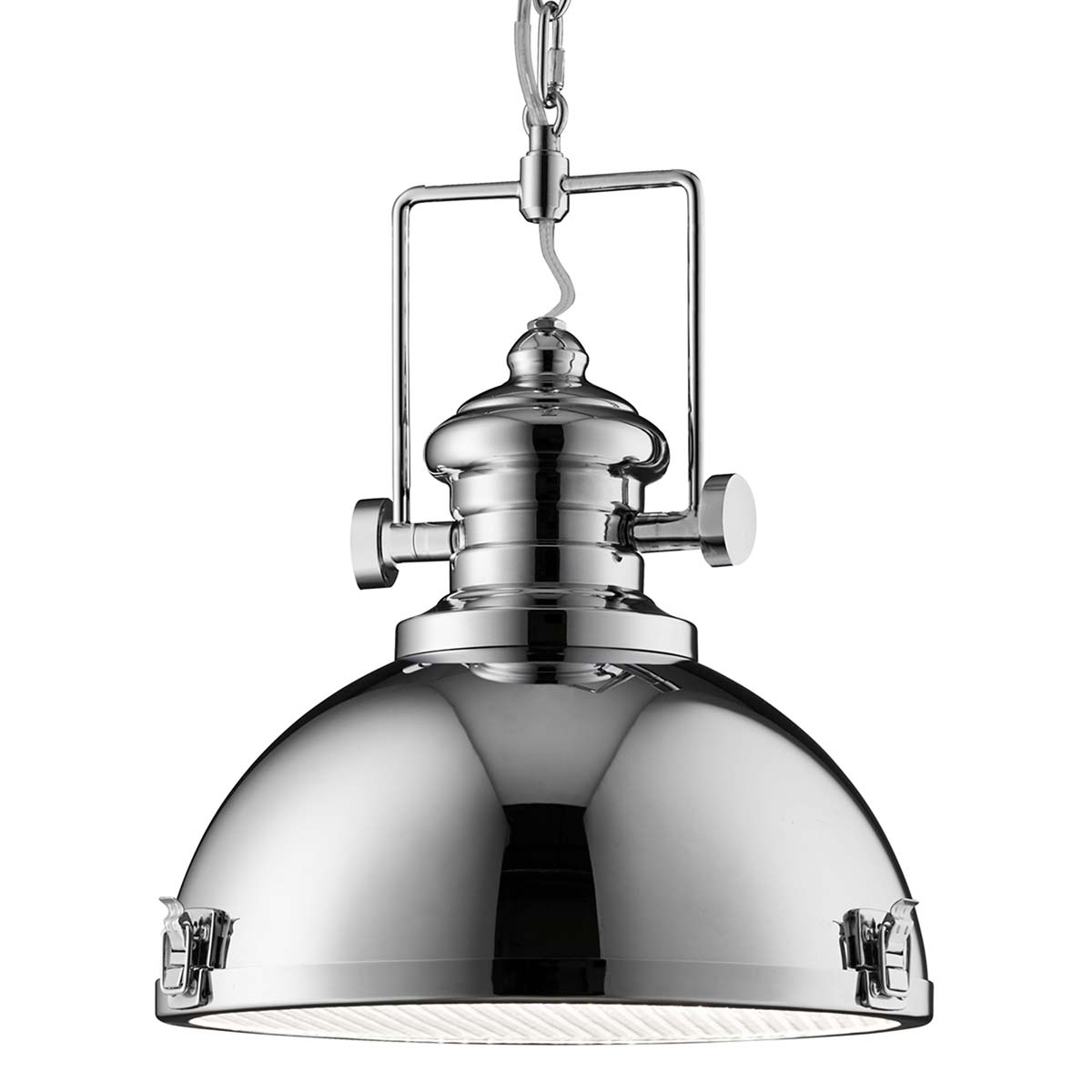 Louisiana Single Industrial Pendant Light Polished Chrome