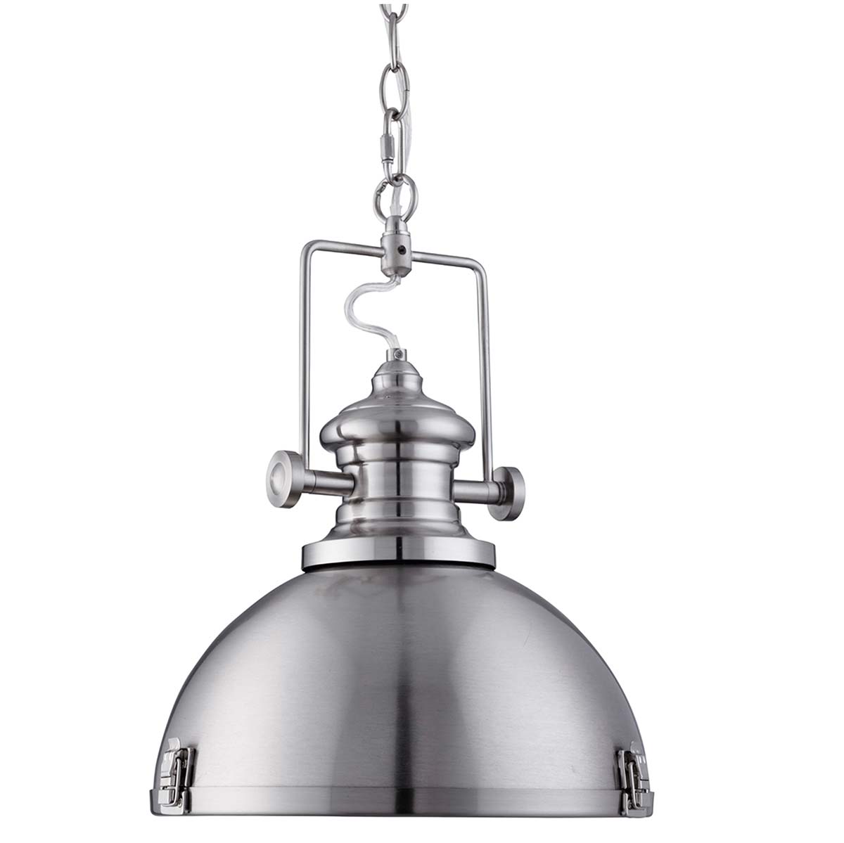 Louisiana Single Industrial Pendant Light Satin Silver