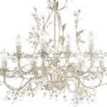 Almandite 8 Light Pendant Chandelier Cream & Gold