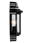 Traditional 1 Light Outdoor Wall Half Lantern Satin Black IP44