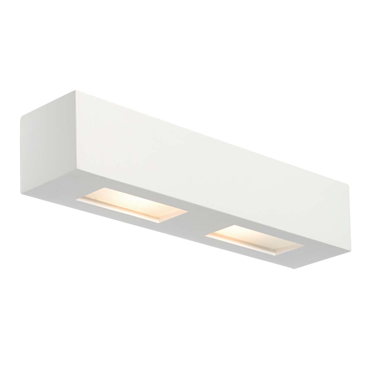 Box Modern 2 Light White Plaster Wall Washer Light