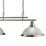 Bistro 2 Light Bar Pendant Satin Silver Acid Glass