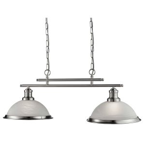 Bistro 2 light bar pendant in satin silver, main image on white background