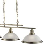 Bistro 3 Light Bar Pendant Antique Brass Acid Glass