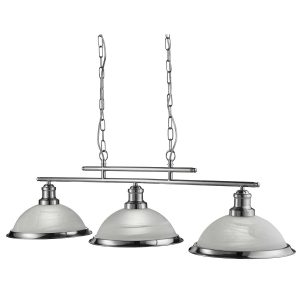 Bistro 3 light bar pendant in satin silver main image on white background
