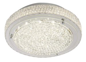 Vesta LED 30cm flush mount crystal ceiling light