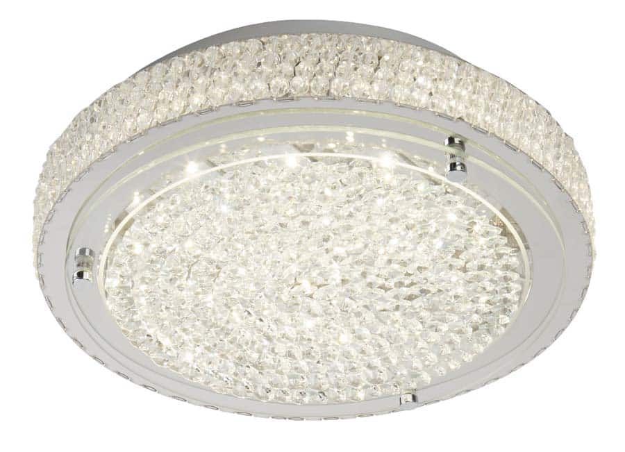 Vesta LED 30cm Flush Mount Crystal Ceiling Light Chrome