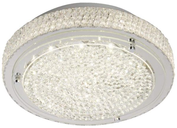 Vesta LED 40cm flush mount crystal ceiling light