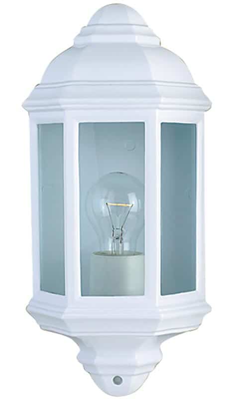 Traditional Flush Outdoor Wall Lantern Clear Glass White IP44