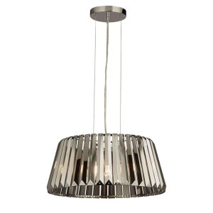 Tiara modern 5 light smoked crystal chandelier pendant in chrome main image