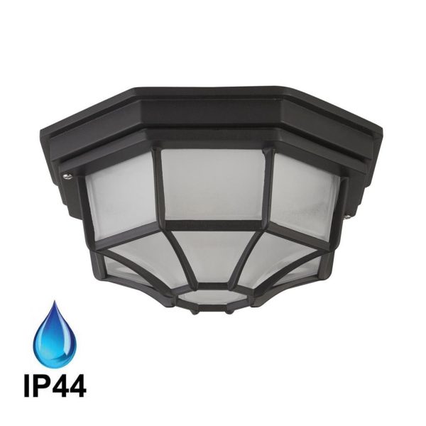 Vermont traditional flush outdoor porch lantern in black main image