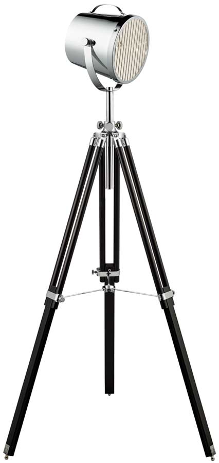 Modern Chrome And Black Stage Light Floor Lamp