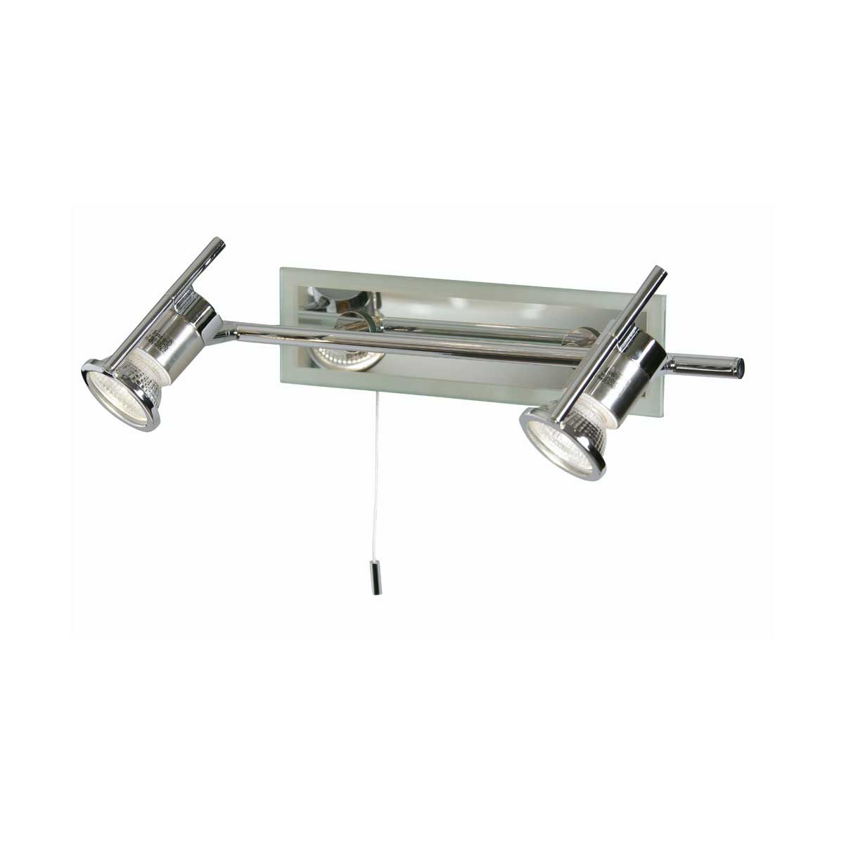 Asah Chrome 2 Light Bathroom Wall Spotlights