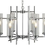 Milo 6 Light Art Deco Style Ceiling Pendant Polished Chrome