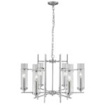 Milo 6 Light Art Deco Style Ceiling Pendant Polished Chrome