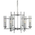 Milo 6 Light Art Deco Style Ceiling Pendant Polished Chrome